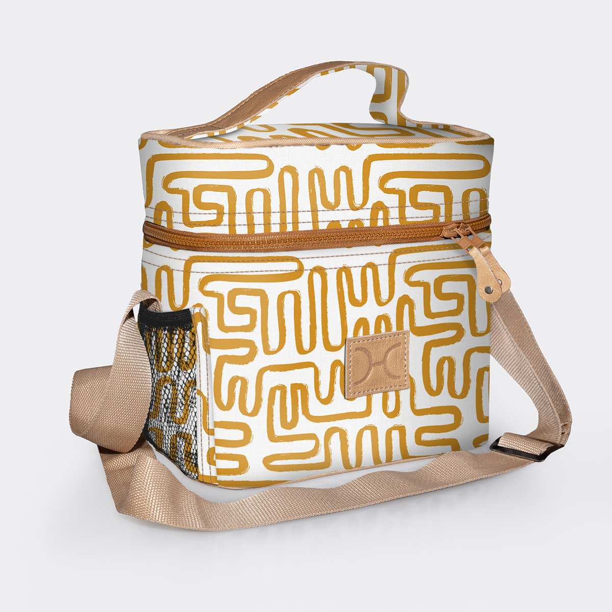 Tween cooler bag | laminated fabric - geo - sand - tween cooler