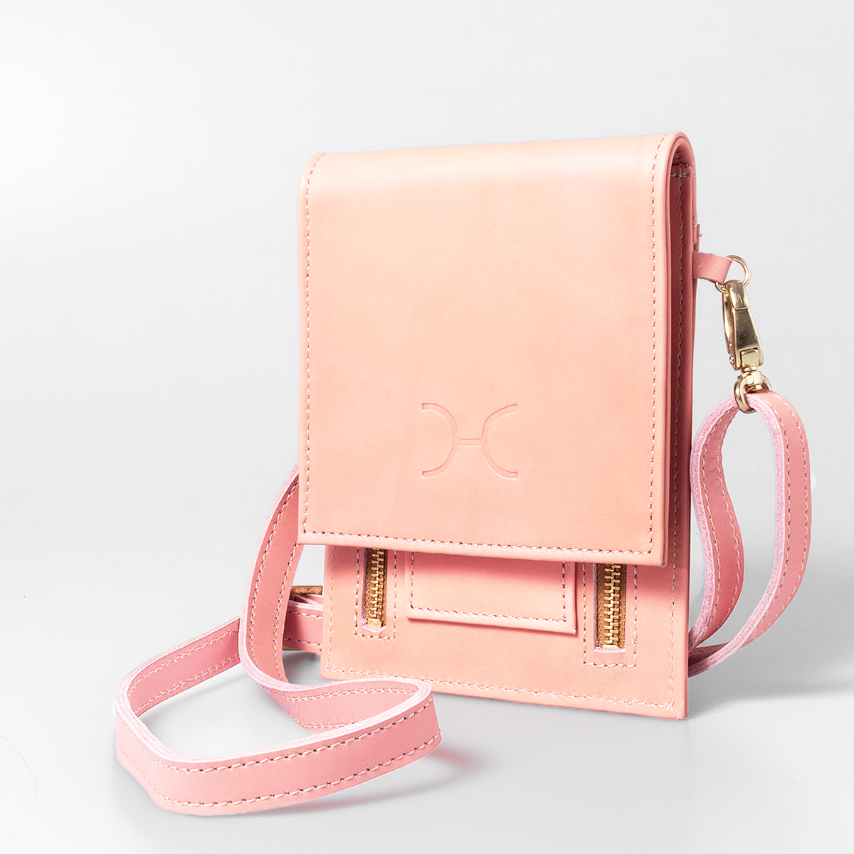 Urban Cellphone Sling | Genuine Leather Blush Leather / Gunmetal (default) Pouch by Thandana