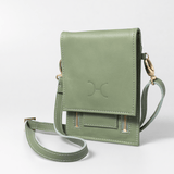 Urban Cellphone Sling | Genuine Leather Green Leather / Gunmetal (default) Pouch by Thandana