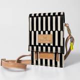 Urban Cellphone Sling | Laminated Fabric with Genuine Leather Indie - Pitch / Chunky Zip Ladies Large Wallet Fabric