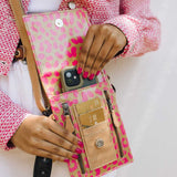 Urban Cellphone Sling | Laminated Fabric with Genuine Leather Ladies Large Wallet Fabric by Thandana