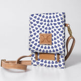 Urban Cellphone Sling | Laminated Fabric with Genuine Leather Scale Away with me - Dazzling Blue / Chunky Zip Ladies