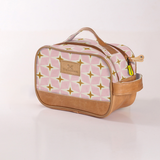 Vanity bag | laminated fabric with genuine leather - nova - blush - vanity fabric