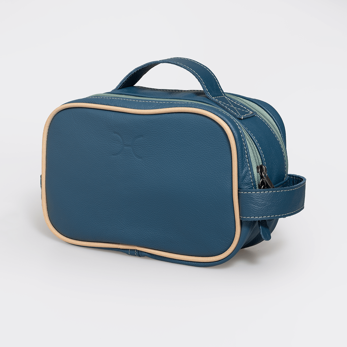 Vanity Unisex | Genuine Leather Aqua Leather Vanity Bag by Thandana