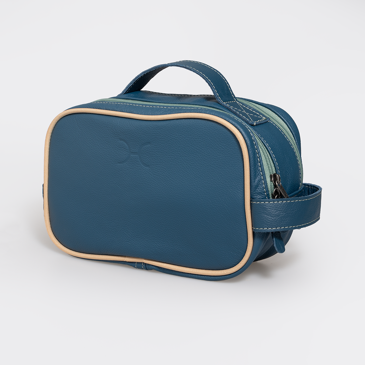Vanity Unisex | Genuine Leather | Corporate Aqua Leather Vanity Bag by Thandana