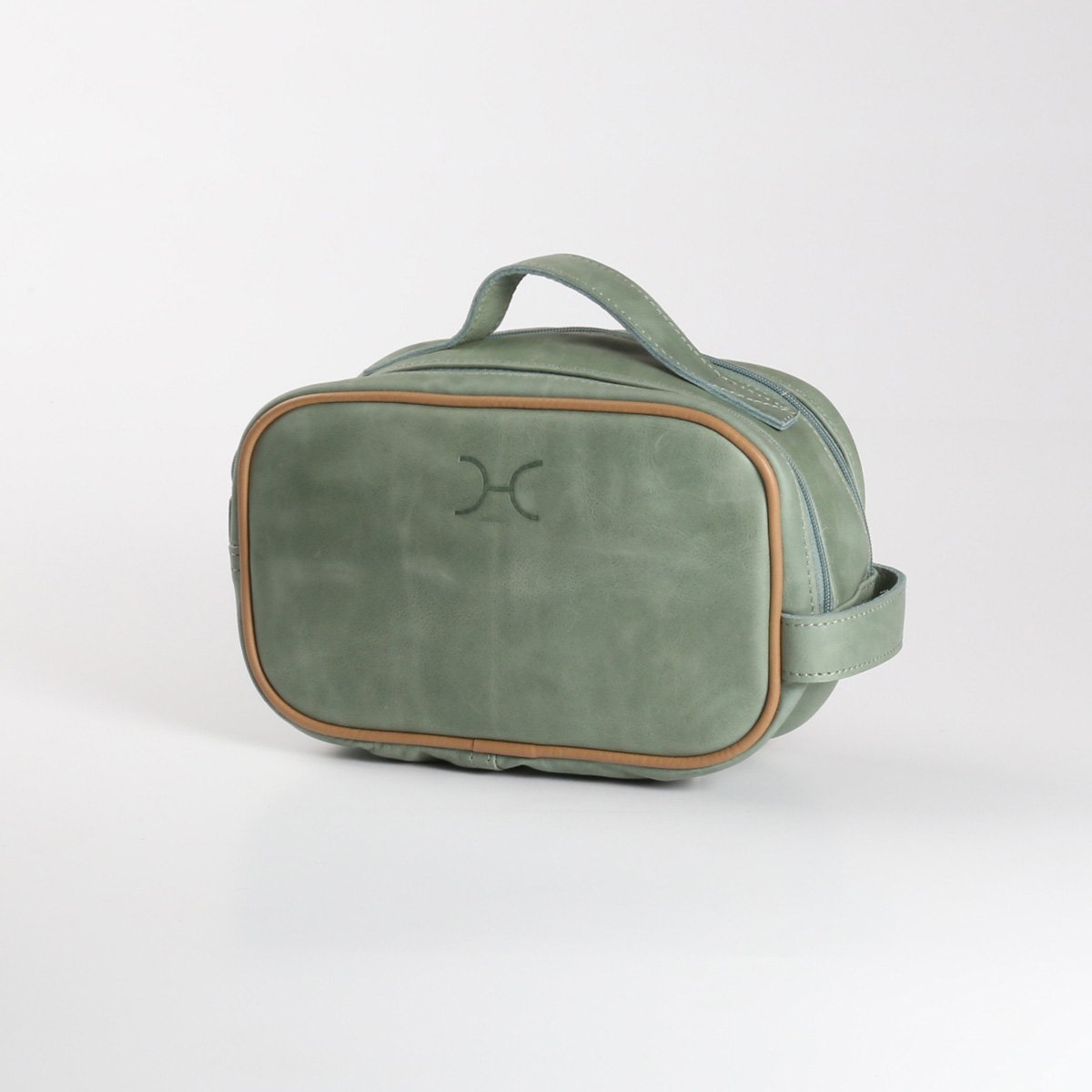 Vanity Unisex | Genuine Leather | Corporate Green Leather Vanity Bag by Thandana