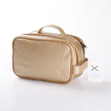 Vanity Unisex | Genuine Leather Gold Leather Vanity Bag by Thandana