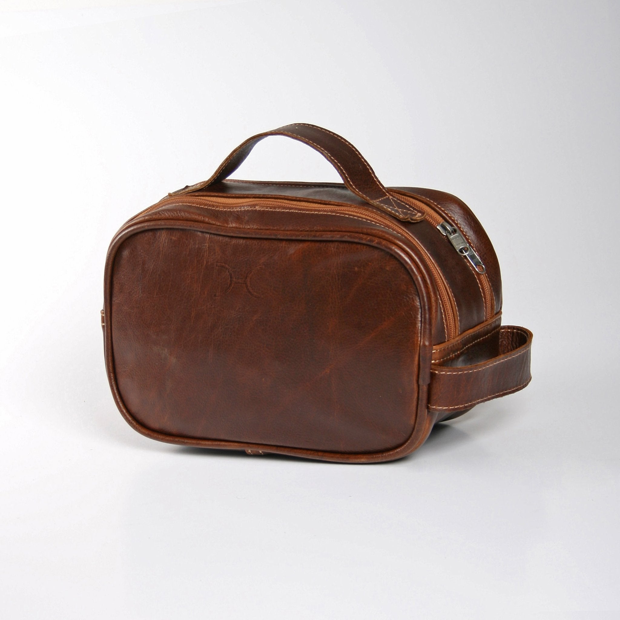 Vanity Unisex | Genuine Leather Tobac Leather Vanity Bag by Thandana
