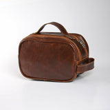Vanity Unisex | Genuine Leather Tobac Leather Vanity Bag by Thandana