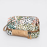 Wash Bag | Laminated Fabric with Genuine Leather Confetti - All About Vanity Fabric by Thandana