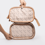 Wash Bag | Laminated Fabric with Genuine Leather Vanity Fabric by Thandana