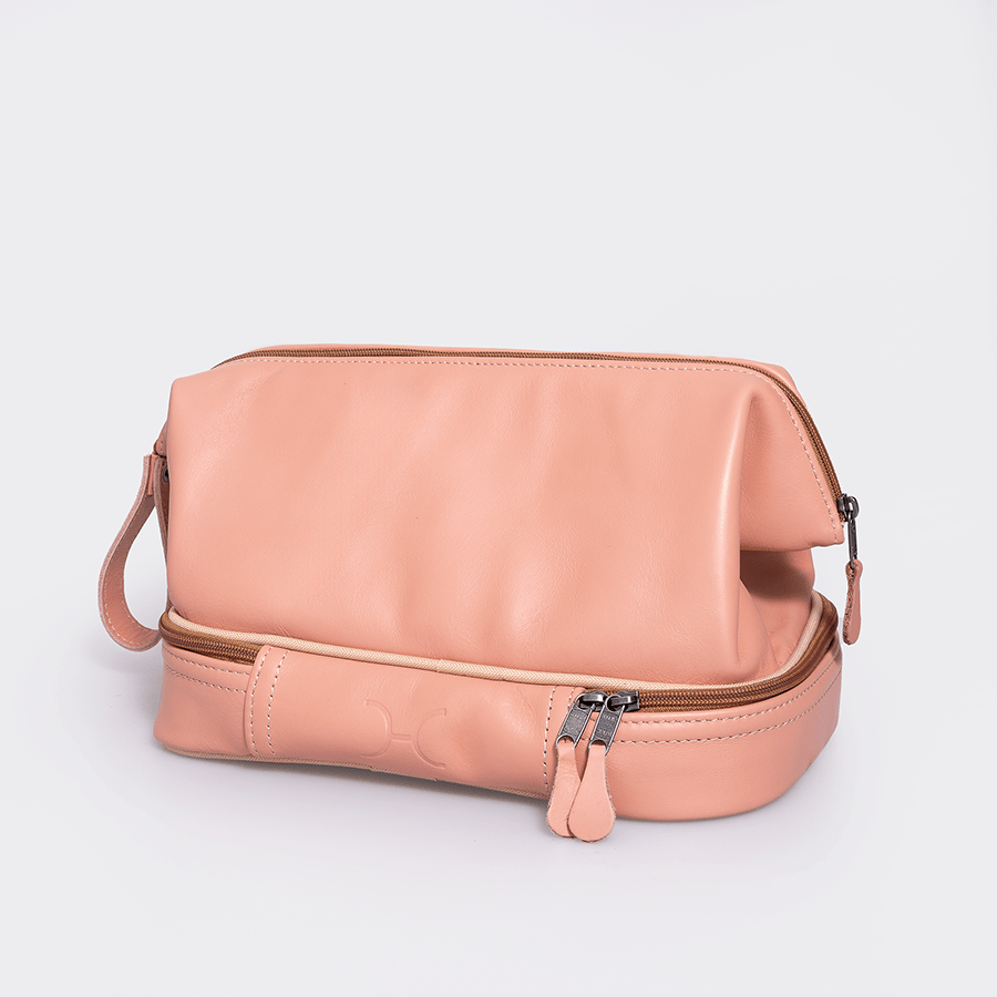 Wash Bag Unisex | Genuine Leather Coral Leather Vanity Bag by Thandana