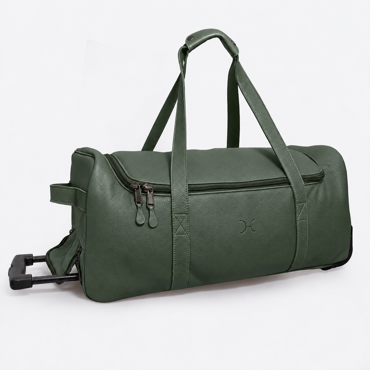 Wheelie Travel Bag | Genuine Leather Basil Leather Large Weekender Luggage Bag by Thandana