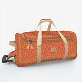 Wheelie Travel Bag | Laminated Fabric with Genuine Leather Cheetah - Preppy Large Weekender Luggage Bag by Thandana