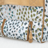 Wheelie Travel Bag | Laminated Fabric with Genuine Leather Large Weekender Luggage Bag by Thandana