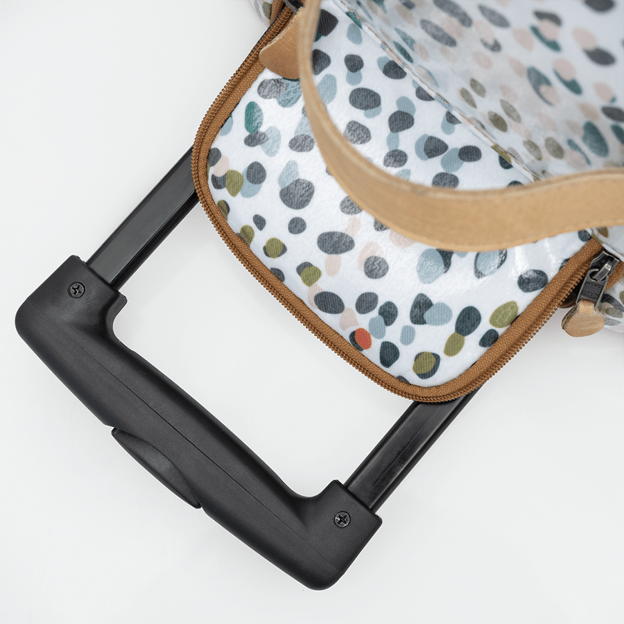 Wheelie Travel Bag | Laminated Fabric with Genuine Leather Large Weekender Luggage Bag by Thandana