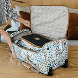 Wheelie Travel Bag | Laminated Fabric with Genuine Leather Large Weekender Luggage Bag by Thandana