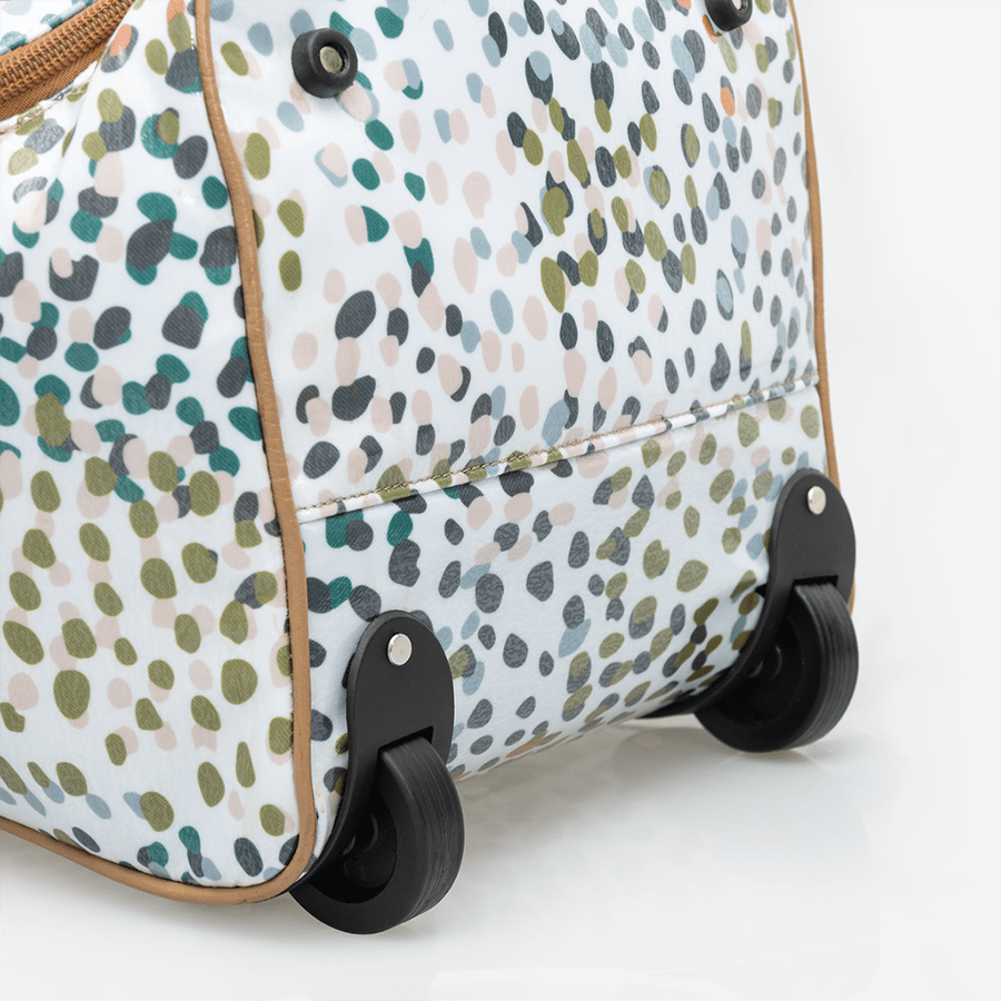 Wheelie Travel Bag | Laminated Fabric with Genuine Leather Large Weekender Luggage Bag by Thandana