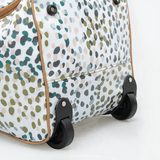 Wheelie Travel Bag | Laminated Fabric with Genuine Leather Large Weekender Luggage Bag by Thandana