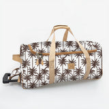 Wheelie Travel Bag | Laminated Fabric with Genuine Leather Palm - Neutral Large Weekender Luggage Bag by Thandana