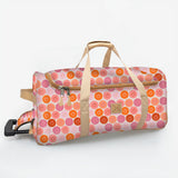 Wheelie Travel Bag | Laminated Fabric with Genuine Leather Smiley - Blush Large Weekender Luggage Bag by Thandana