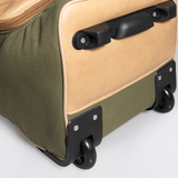 Wheelie Travel Bag | Wax Canvas with Genuine Leather Large Weekender Luggage Bag by Thandana