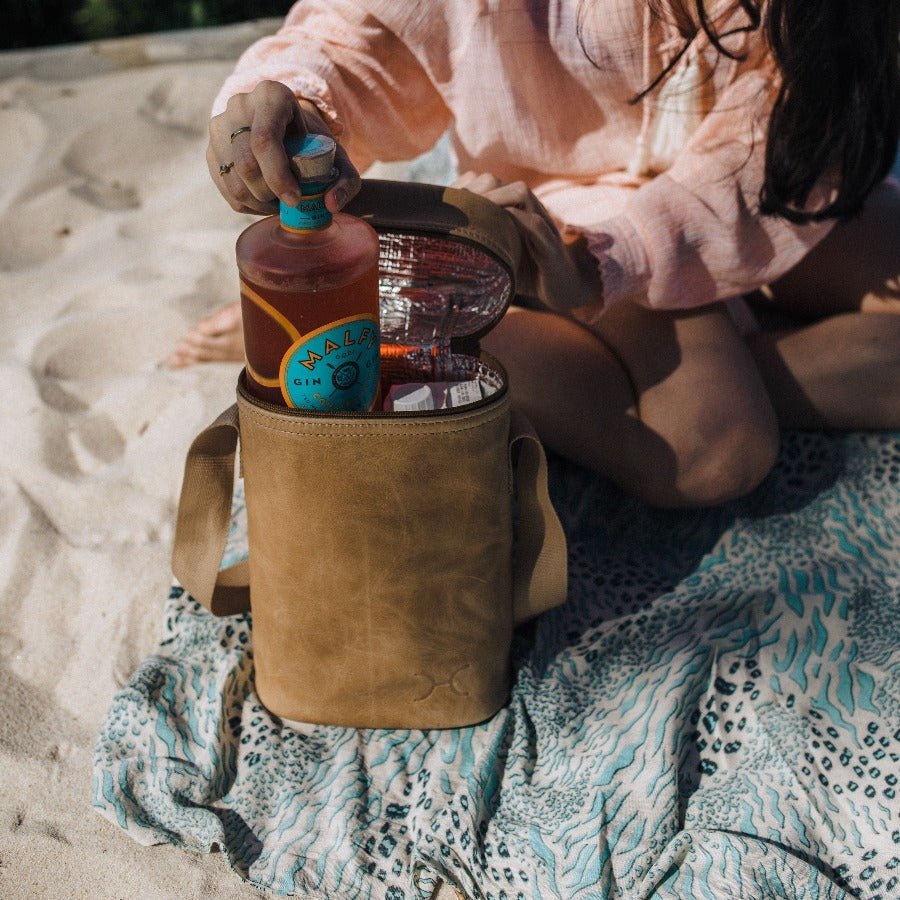 Wine Cooler Double | Genuine Leather Beverage Cooler by Thandana