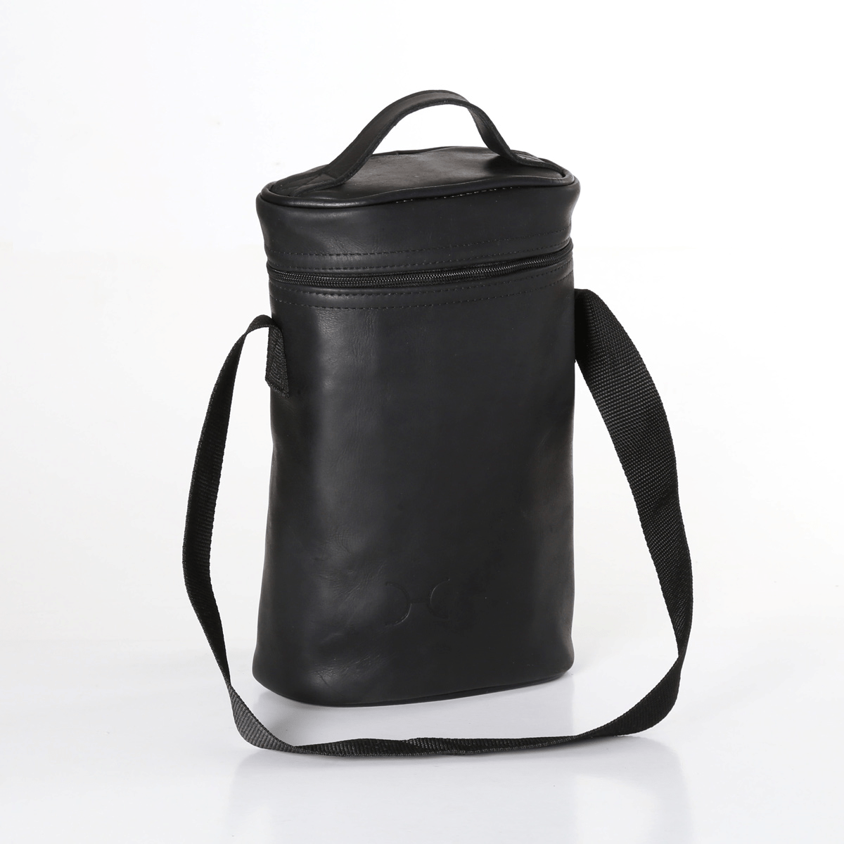 Wine Cooler Double | Genuine Leather Black Leather Beverage Cooler by Thandana