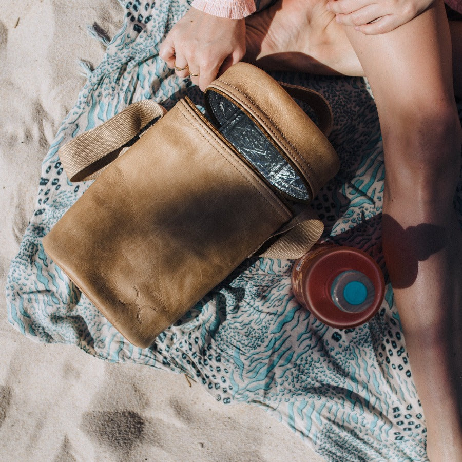 Wine Cooler Double | Genuine Leather | Corporate Beverage Cooler by Thandana