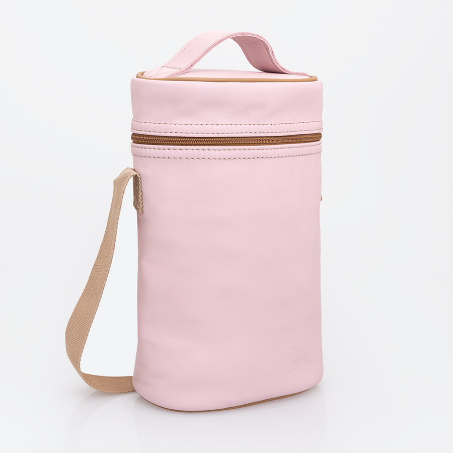 Wine Cooler Double | Genuine Leather | Corporate Blush Leather Beverage Cooler by Thandana