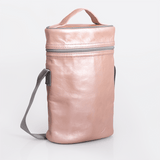 Wine Cooler Double | Genuine Leather Rose Gold Leather Beverage Cooler by Thandana