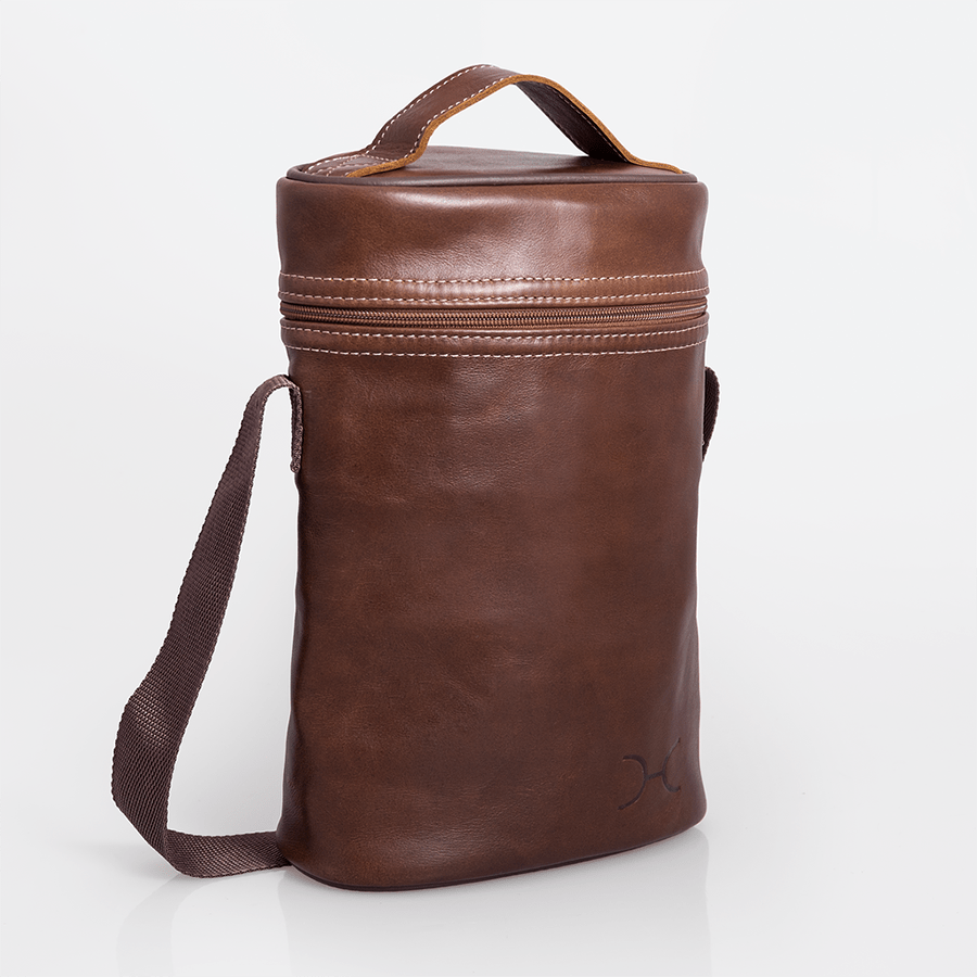 Wine Cooler Double | Genuine Leather Tobac Leather Beverage Cooler by Thandana
