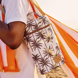 Wine Cooler Double | Laminated Fabric with Genuine Leather Beverage Cooler Fabric Bag by Thandana
