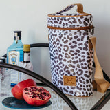 Wine Cooler Double | Laminated Fabric with Genuine Leather Beverage Cooler Fabric Bag by Thandana