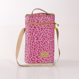 Wine Cooler Double | Laminated Fabric with Genuine Leather Beverage Cooler Fabric Bag by Thandana