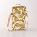 Wine Cooler Double | Laminated Fabric with Genuine Leather Fauna - Earth Beverage Cooler Fabric Bag by Thandana