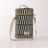 Wine Cooler Double | Laminated Fabric with Genuine Leather Indie - Pitch Beverage Cooler Fabric Bag by Thandana