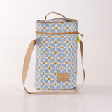 Wine Cooler Double | Laminated Fabric with Genuine Leather Nova - Mist Beverage Cooler Fabric Bag by Thandana