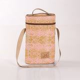Wine Cooler Double | Laminated Fabric with Genuine Leather Python - Bloom Beverage Cooler Fabric Bag by Thandana