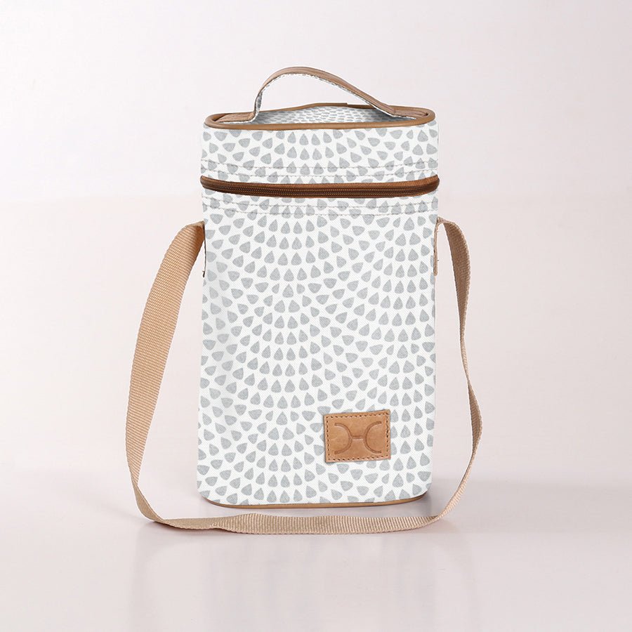 Wine Cooler Double | Laminated Fabric with Genuine Leather Scale Away with me - Moonstruck Beverage Cooler Fabric Bag