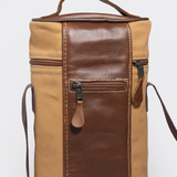 Wine Cooler Double | Wax Canvas with Genuine Leather Wine Cooler by Thandana