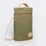 Wine Cooler Double | Wax Canvas with Genuine Leather Sage Canvas with Hazelnut Leather Wine Cooler by Thandana