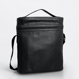 Wine Cooler Jumbo Carry Bag | Genuine Leather Black Leather Beverage Cooler by Thandana