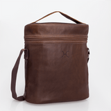 Wine Cooler Jumbo Carry Bag | Genuine Leather Tobac Leather Beverage Cooler by Thandana