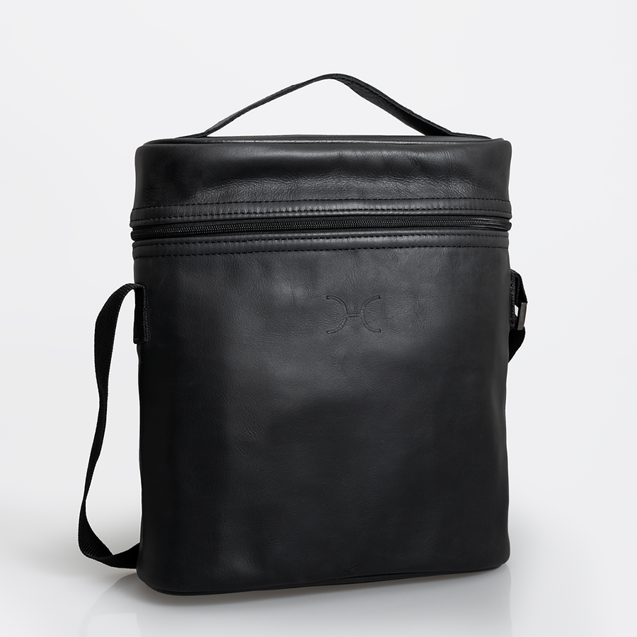 Wine Cooler Jumbo | Genuine Leather | Corporate Black Leather Beverage Cooler by Thandana