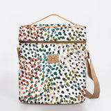 Wine Cooler Jumbo | Laminated Fabric with Genuine Leather Beverage Cooler Fabric Bag by Thandana