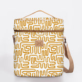 Wine Cooler Jumbo | Laminated Fabric with Genuine Leather Beverage Cooler Fabric Bag by Thandana