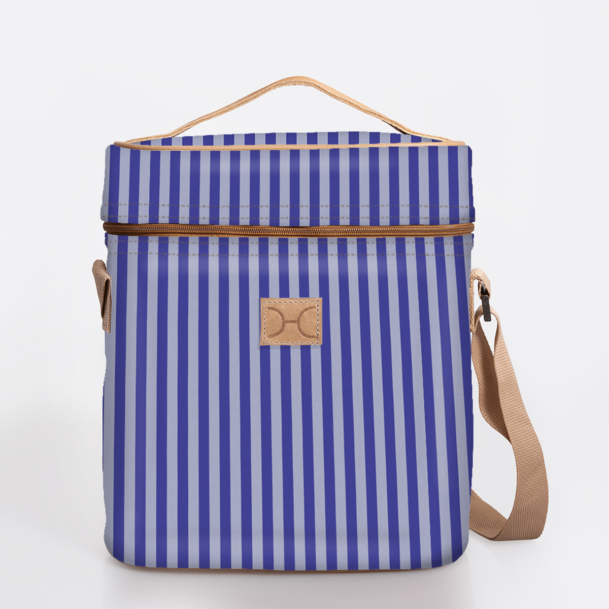 Wine Cooler Jumbo | Laminated Fabric with Genuine Leather Beverage Cooler Fabric Bag by Thandana