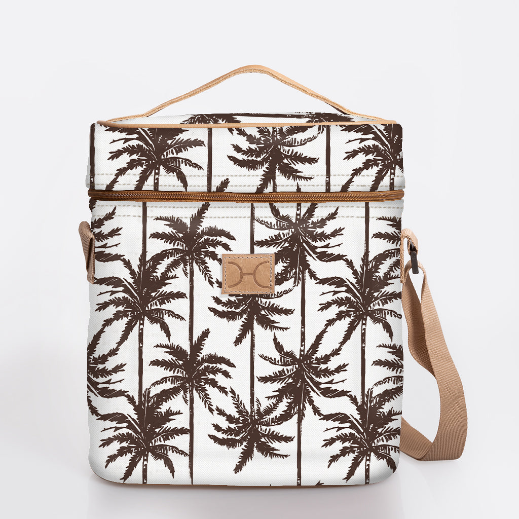 Wine Cooler Jumbo | Laminated Fabric with Genuine Leather Beverage Cooler Fabric Bag by Thandana