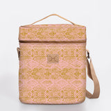 Wine Cooler Jumbo | Laminated Fabric with Genuine Leather Beverage Cooler Fabric Bag by Thandana